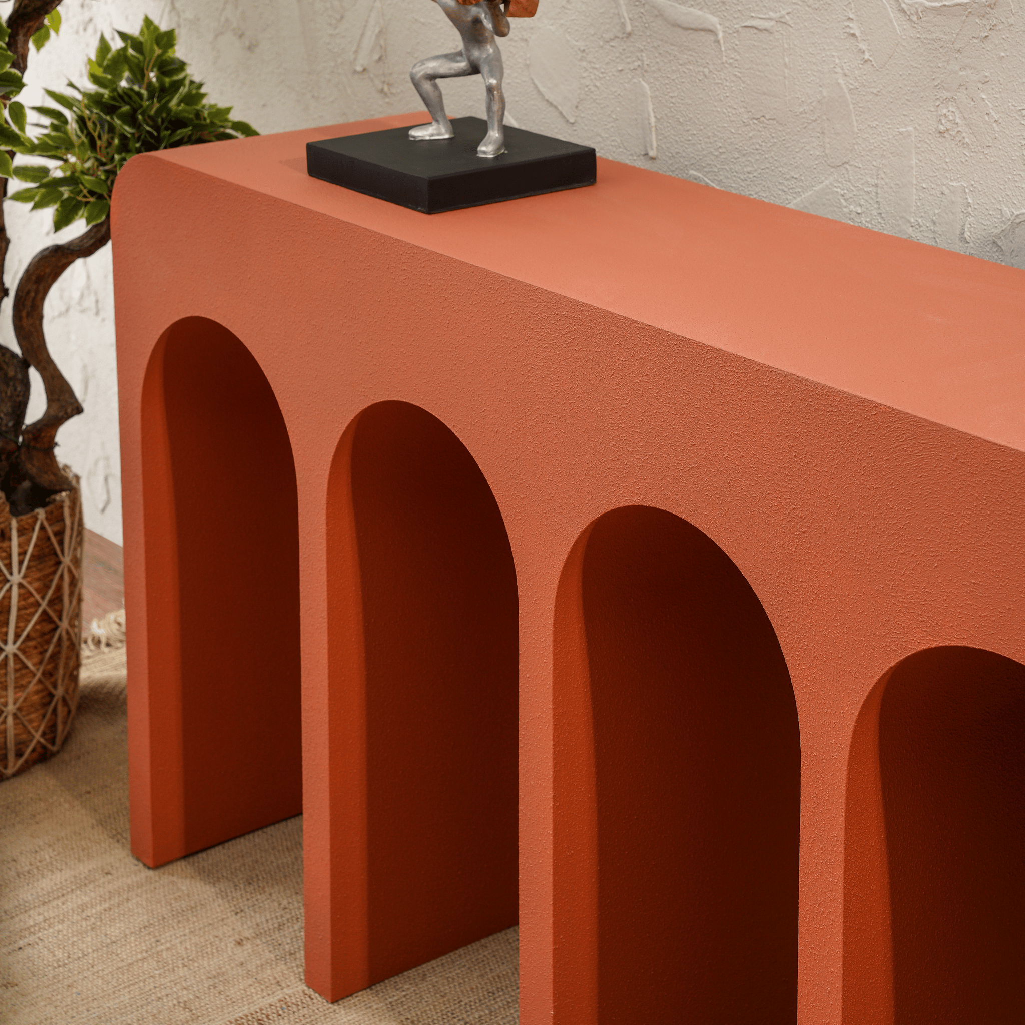 Contemporary arched console table for living room