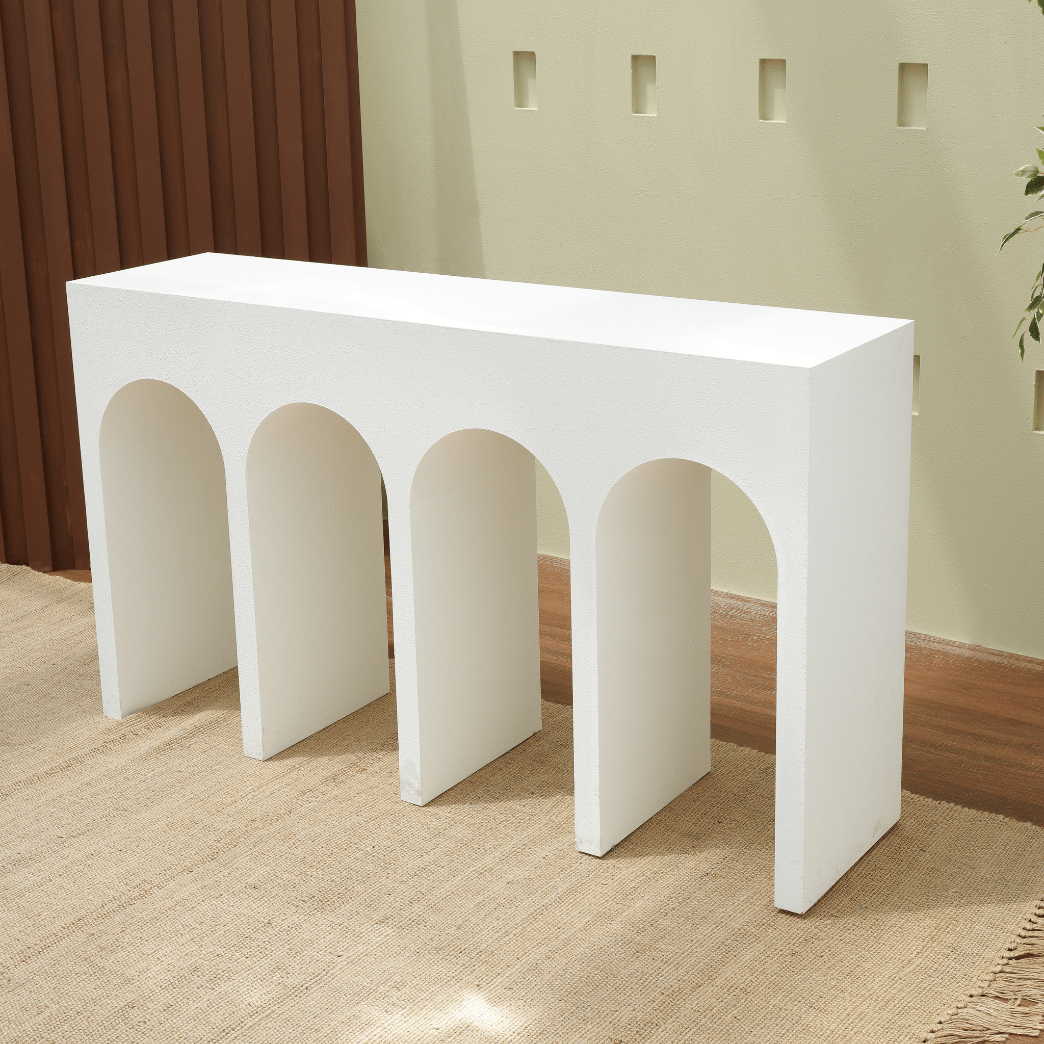 Modern console table with sculptural arches