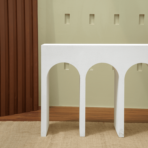 Marielle console textured paint finish detail