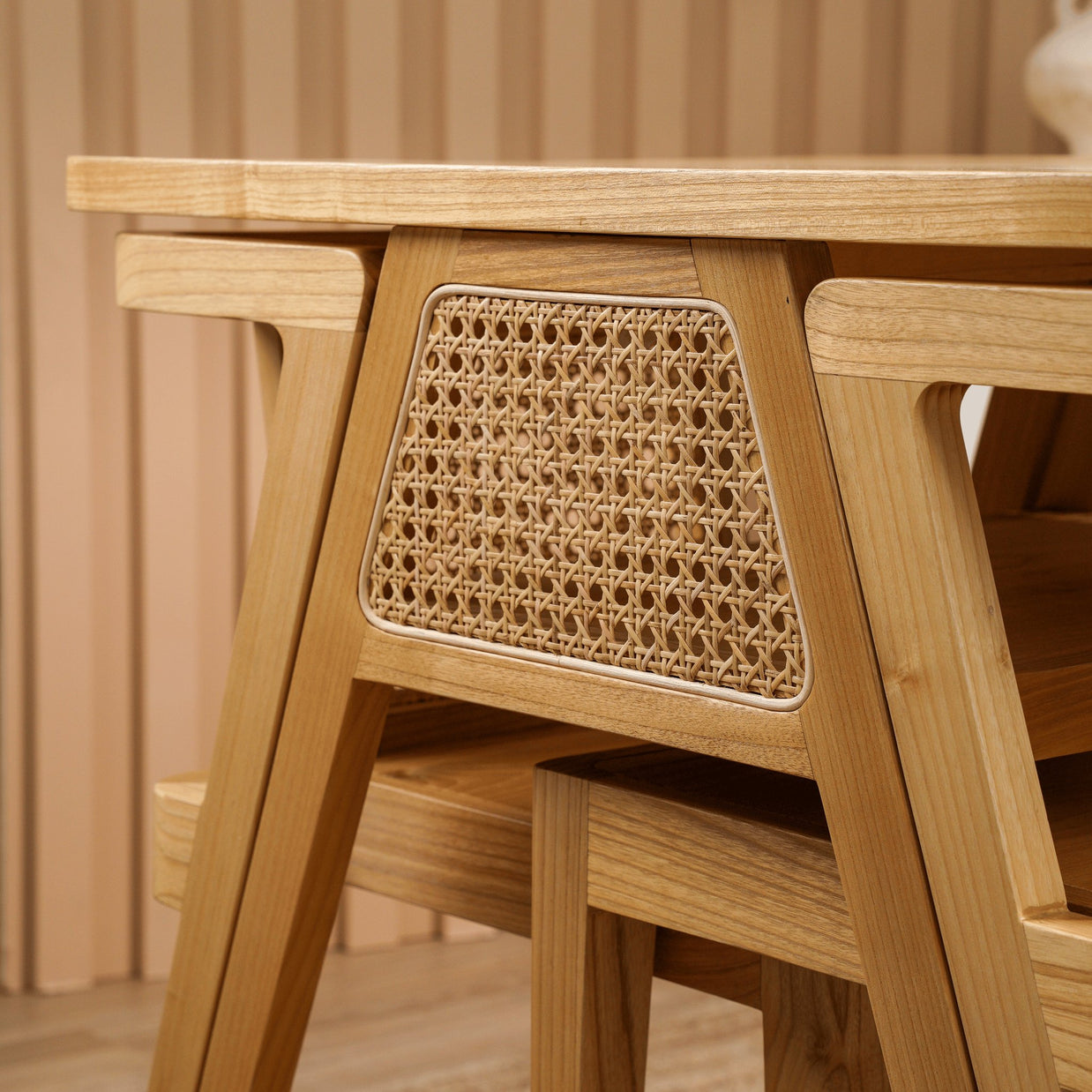 Small dining set beige modern design 