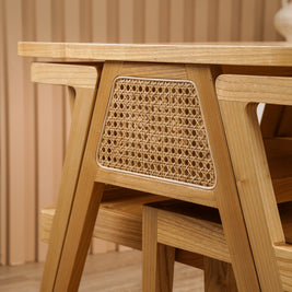 Small dining set beige modern design 