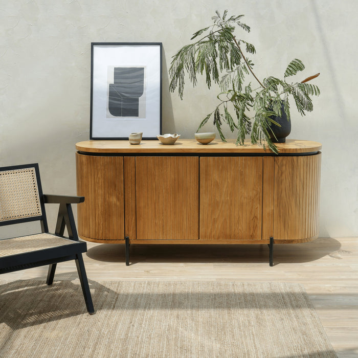 WILLOW FLUTED WOOD SIDEBOARD