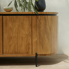Willow fluted wooden sideboard for living and dining room storage