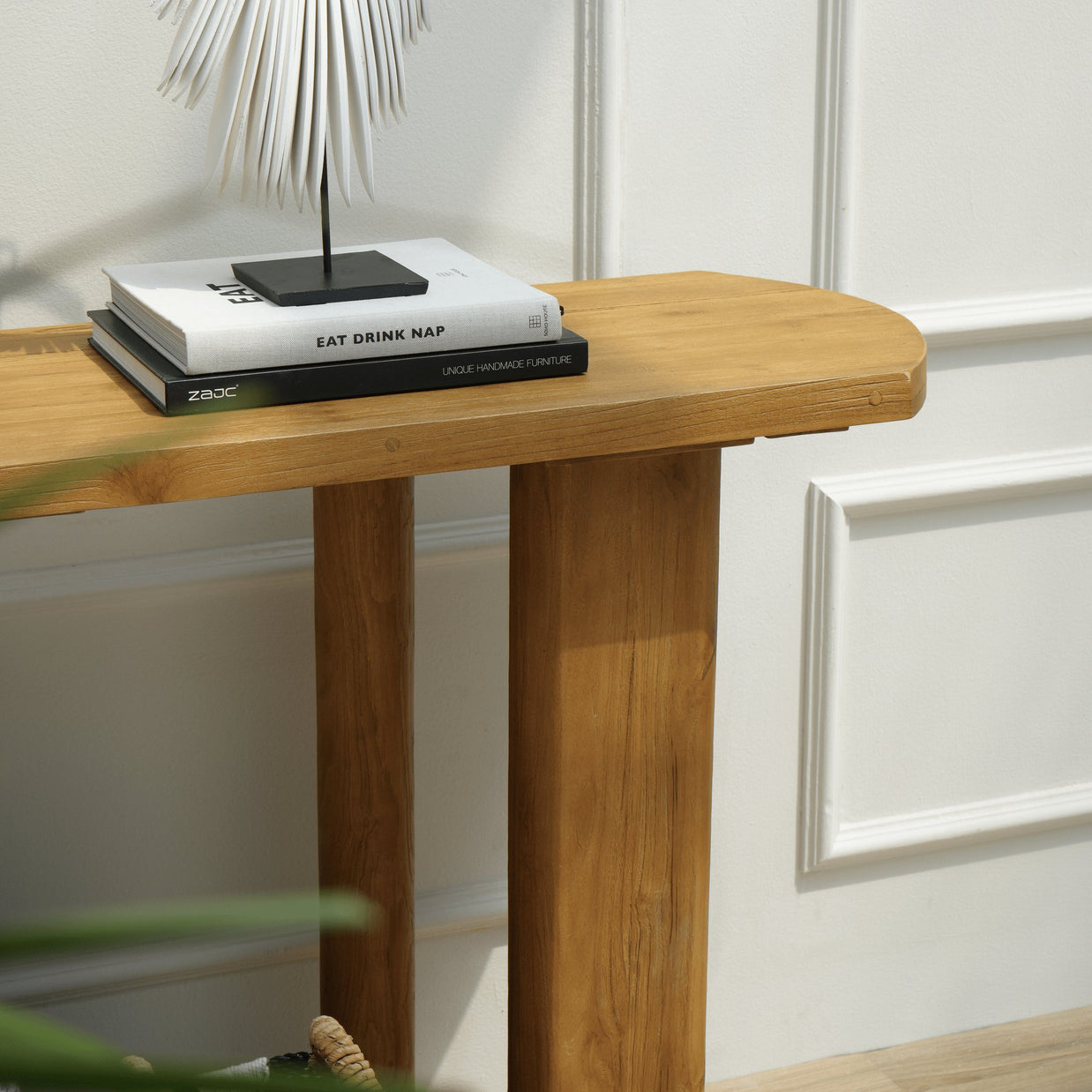 Teak wood Barito Console for entryway, living room, or hallway