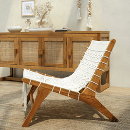 Modern teak and rattan sideboard furniture for living room
