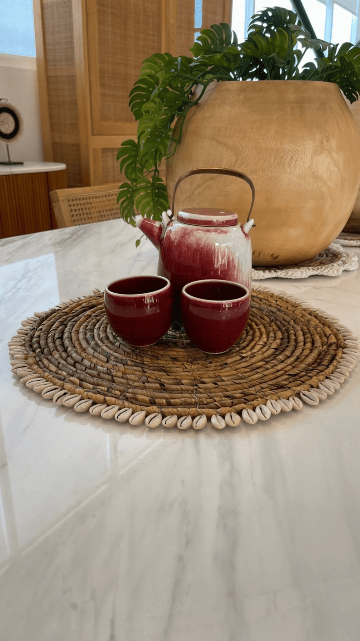 مفرش طاولة من ألياف الموز