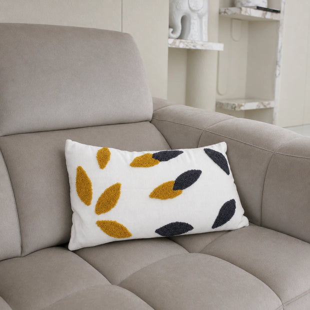 BLACK AND GOLD LEAF CUSHION