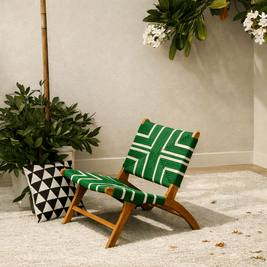 كرسي استرخاء كاتانيا متعدد الألوان أخضر وأبيض