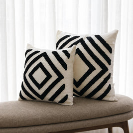 Square towel black cotton cushion, view 3