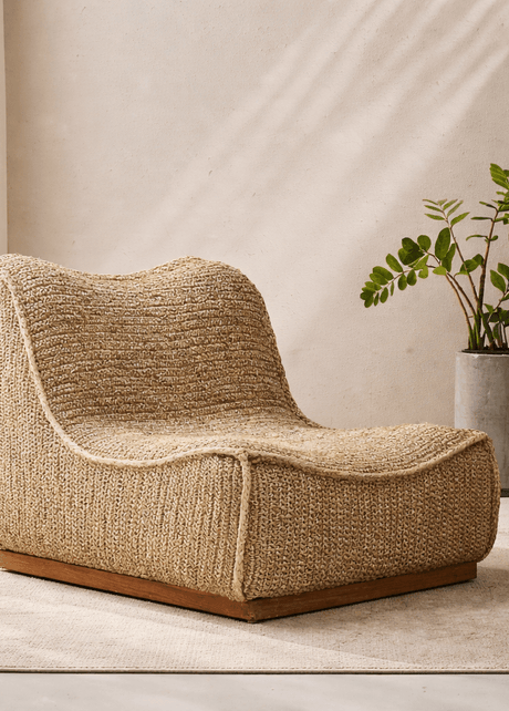 Diaz lounge chair in woven palm leaf