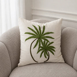 Juki green palm cotton cushion, view 3