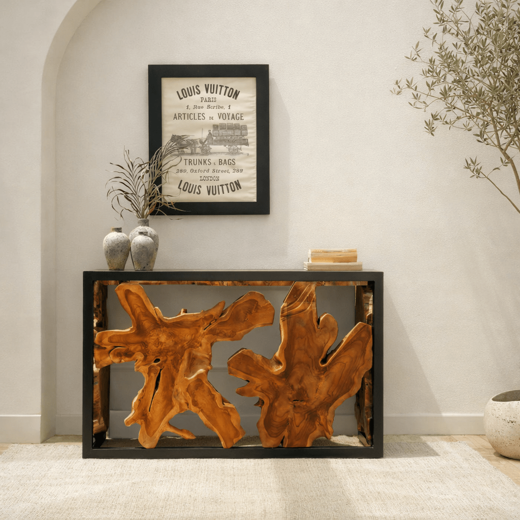 طاولة كونسول من خشب جذور الساج دنكان