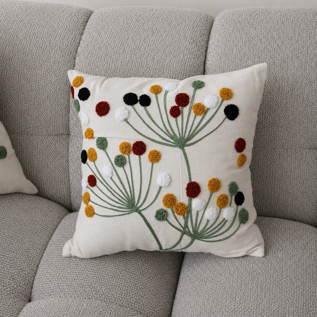 Cotton flower cushion, view 3