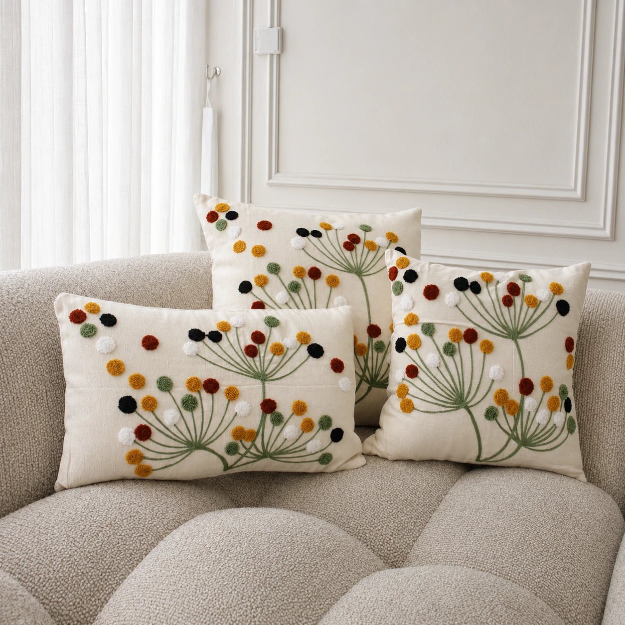 Cotton flower cushion, view 4
