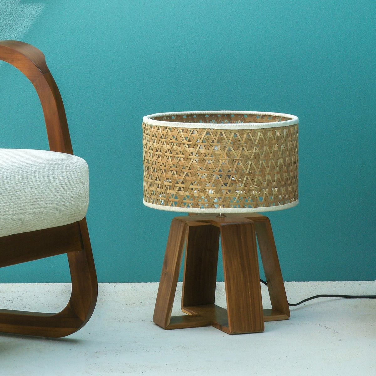 BENJI RATTAN TABLE LAMP — Wood Culture