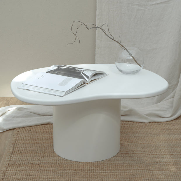 Wavy coffee table smooth MDF finish