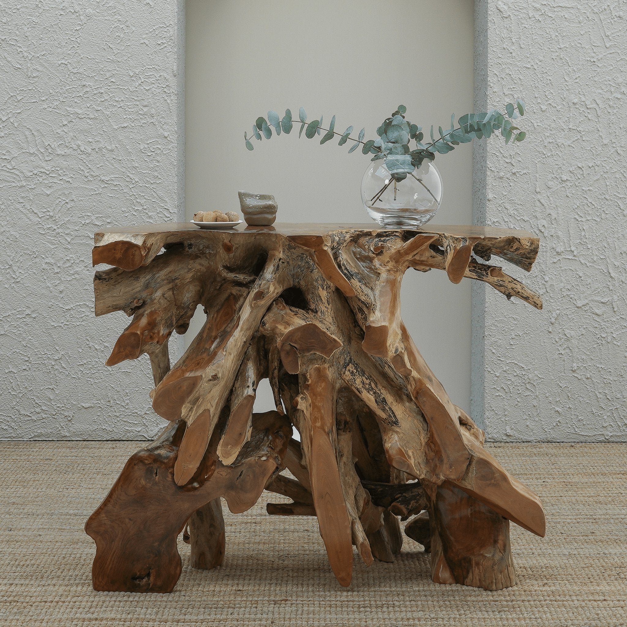 Java teak root console made from natural harvested teak wood