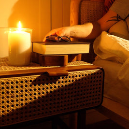 LEAN BEDSIDE TABLE/NIGHTSTAND DARK BROWN